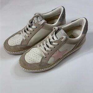 Vintage Havana Sneakers with Denisse Pink Silver Rafia 
Star Accent Sz 7
